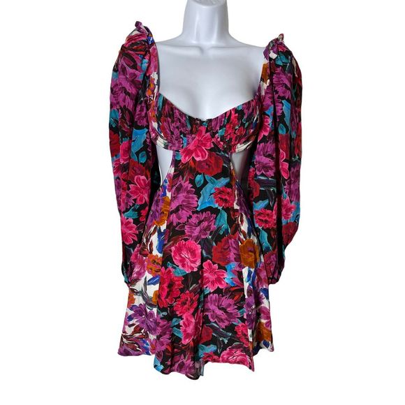 For Love & Lemons scarlet mini dress floral cut out print NWT size Small - Picture 13 of 13